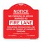 Signmission No Parking in Areas Marked as Fire Lane CVC Section 22500.1 and 22658 A, Red & White, RW-1818-23724 A-DES-RW-1818-23724 - alternate 1